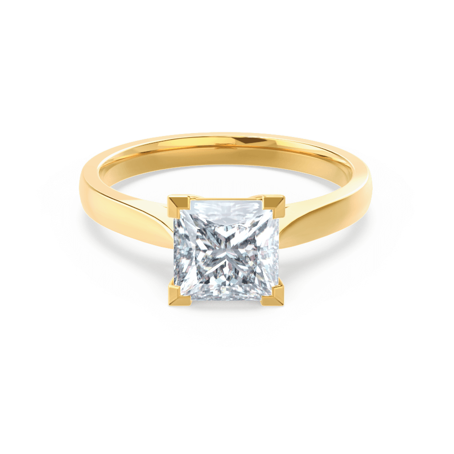 1.50 CT Princess Shaped Moissanite Solitaire Style Engagement Ring