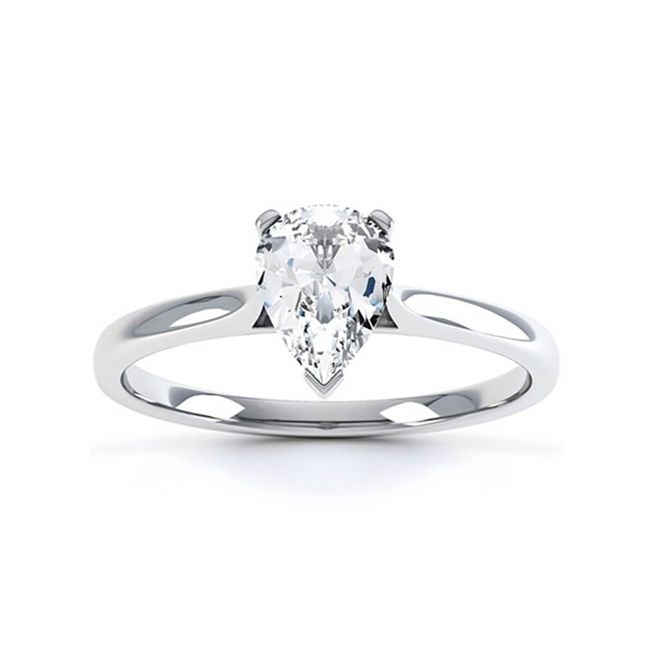 0.94 CT Pear Shaped Moissanite Solitaire Engagement Ring