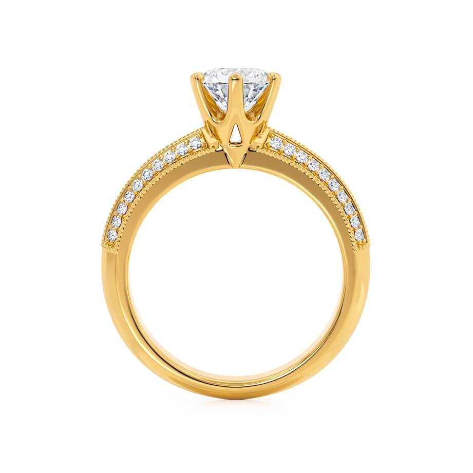 1.50 CT Round Shaped Moissanite Solitaire With Pave Setting Engagement Ring