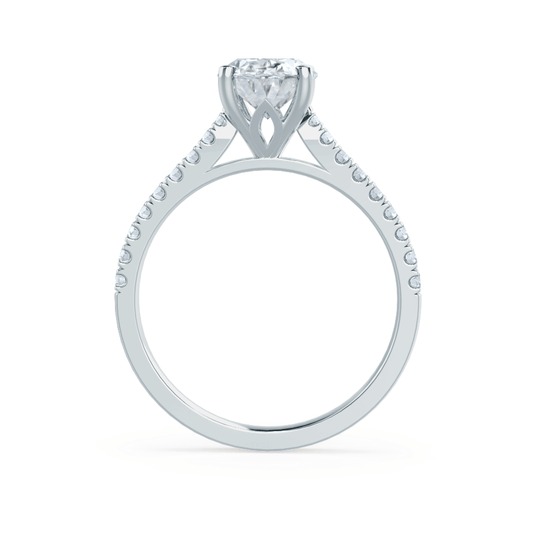1.20 CT Round Shaped Moissanite Solitaire Pave Style Engagement Ring