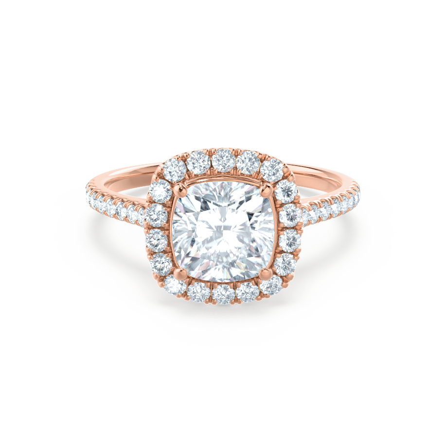 1.30 CT Cushion Shaped Moissanite Halo Style Engagement Ring