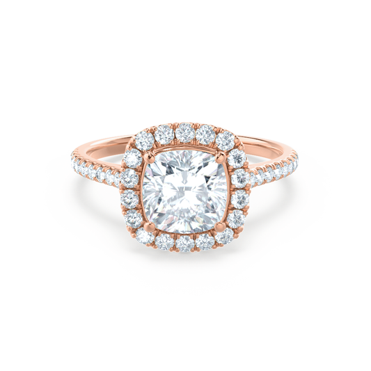 1.30 CT Cushion Shaped Moissanite Halo Style Engagement Ring