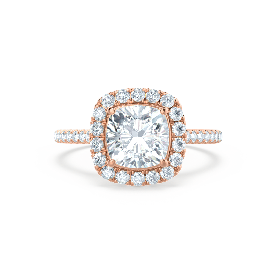 1.30 CT Cushion Shaped Moissanite Halo Style Engagement Ring