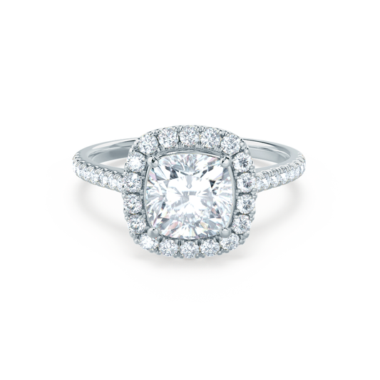1.30 CT Cushion Shaped Moissanite Halo Style Engagement Ring