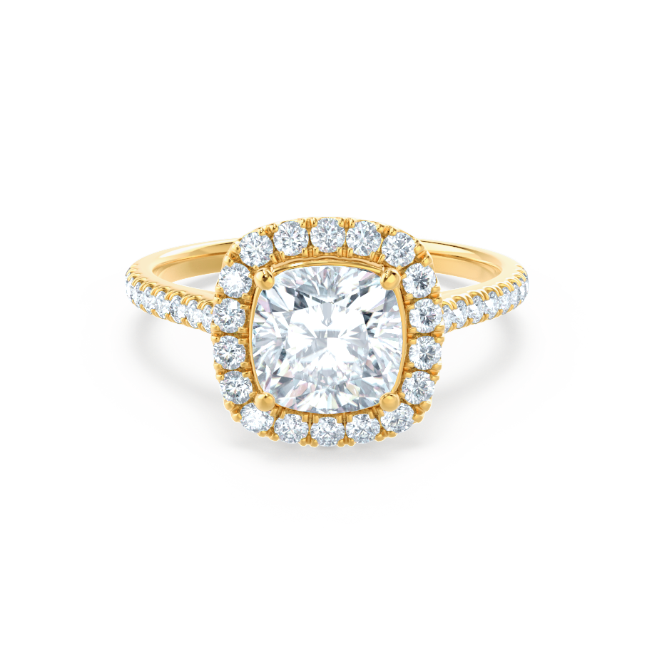 1.30 CT Cushion Shaped Halo Style Moissanite Engagement Ring