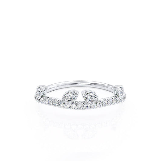 0.21 CT Round Shaped Moissanite Vintage Style Wedding Band
