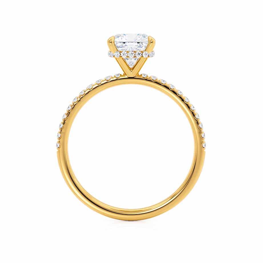 2.40 CT Cushion Shaped Moissanite Hidden Halo Style Engagement Ring