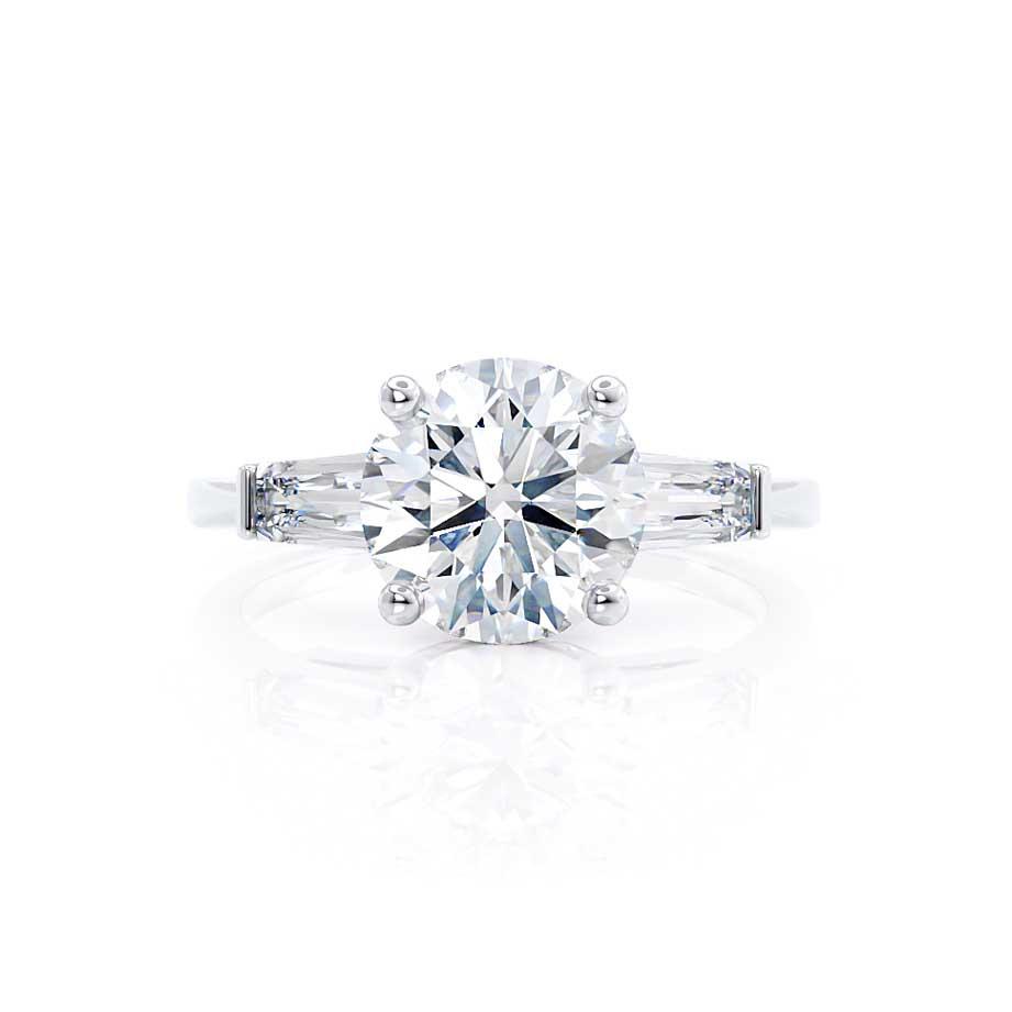 1.0 CT Round Shaped Moissanite Three Stone Engagement Ring