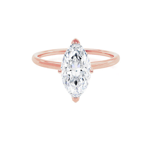 1.0 CT Marquise Shaped Moissanite Solitaire Engagement Ring