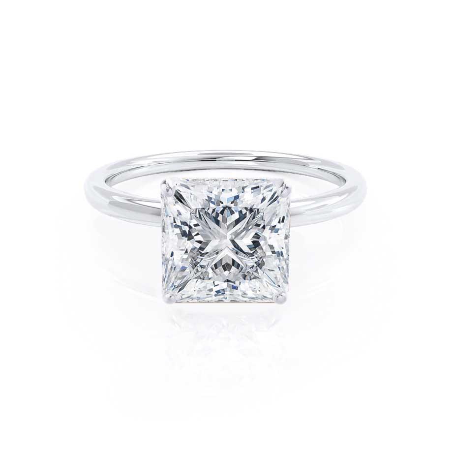 1.50 CT Princess Shaped Moissanite Solitaire Engagement Ring