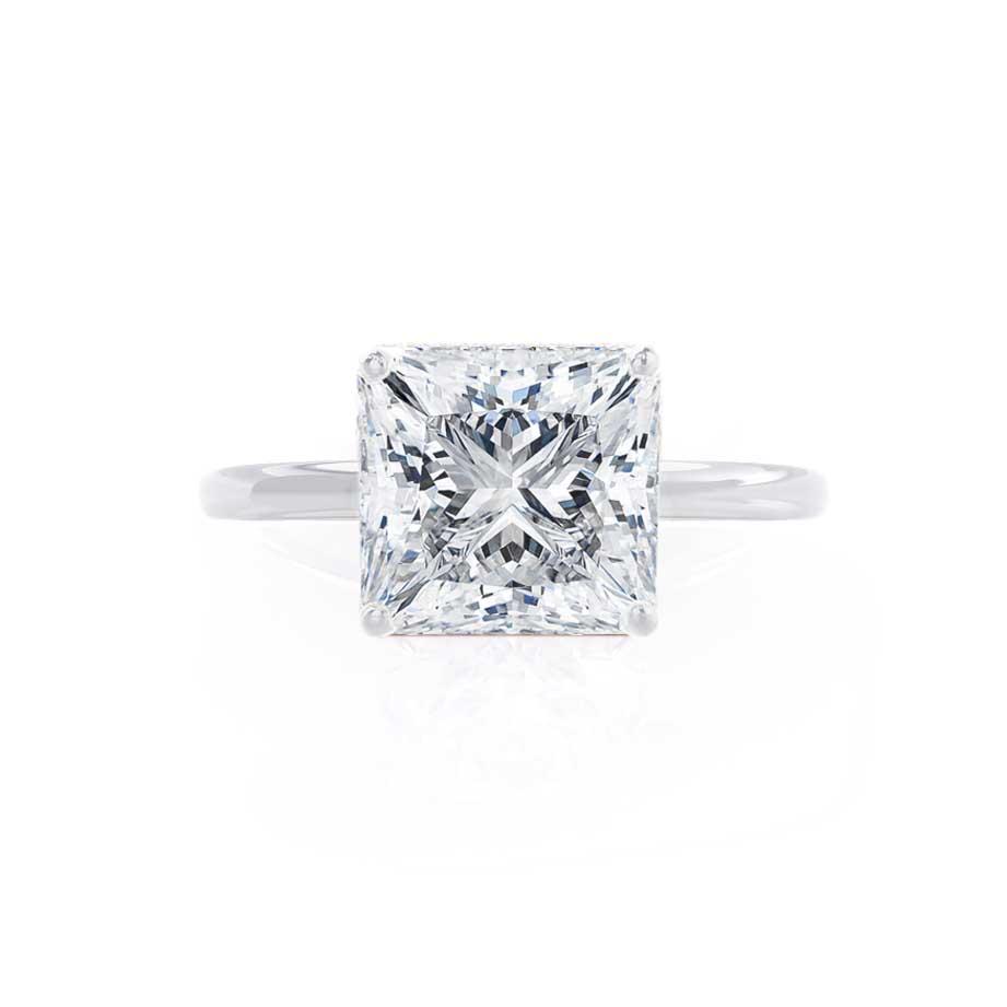 1.50 CT Princess Shaped Moissanite Solitaire Engagement Ring