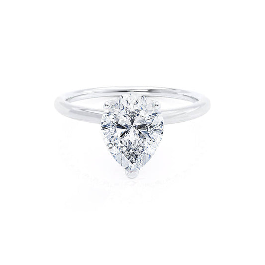 0.94 CT Pear Shaped Moissanite Solitaire Style Engagement Ring