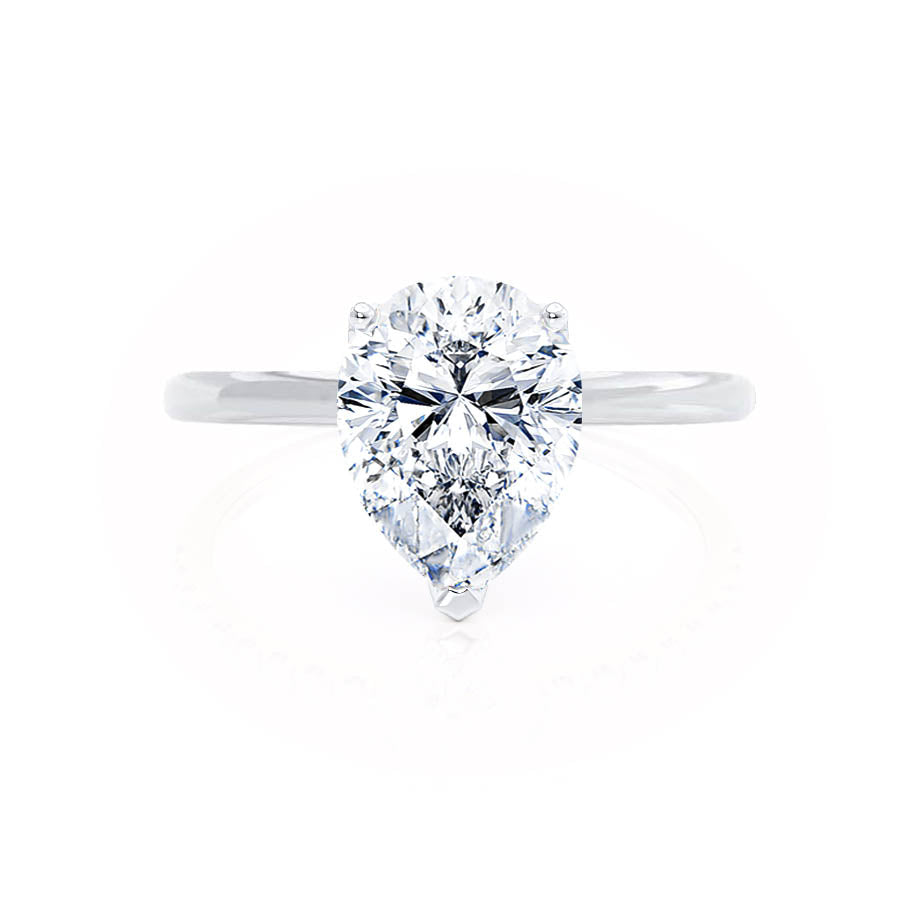 0.94 CT Pear Shaped Moissanite Solitaire Style Engagement Ring