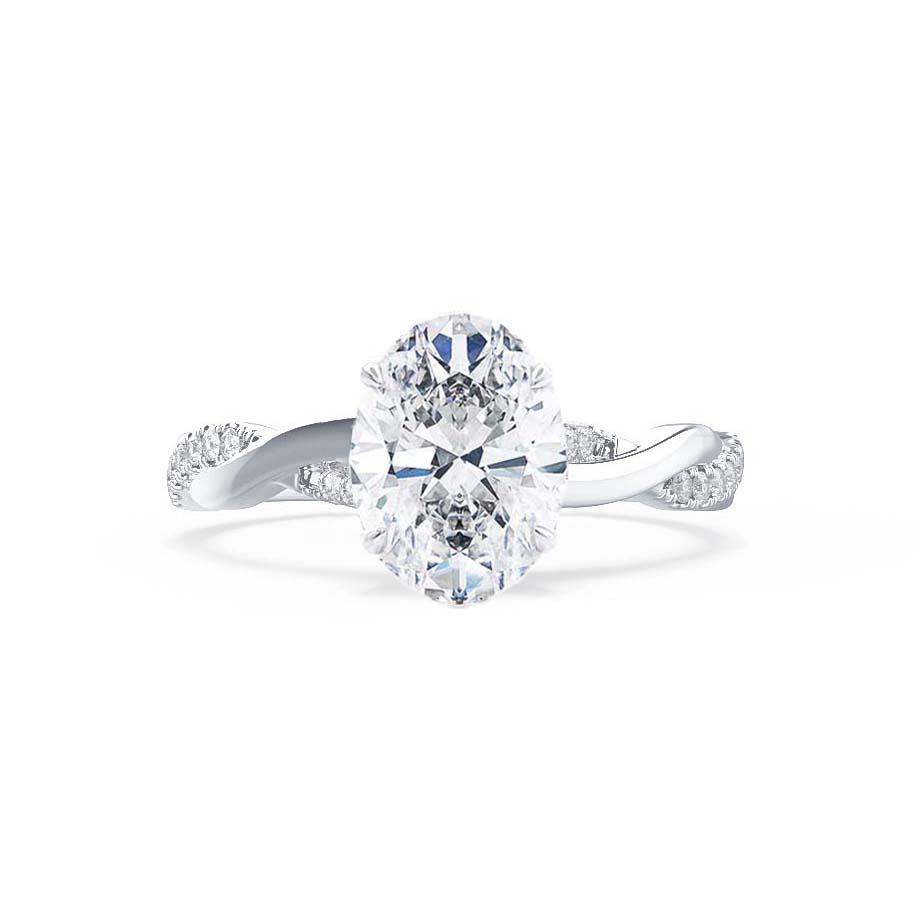 1.50 CT Oval Shaped Moissanite Solitaire Twisted Style Engagement Ring