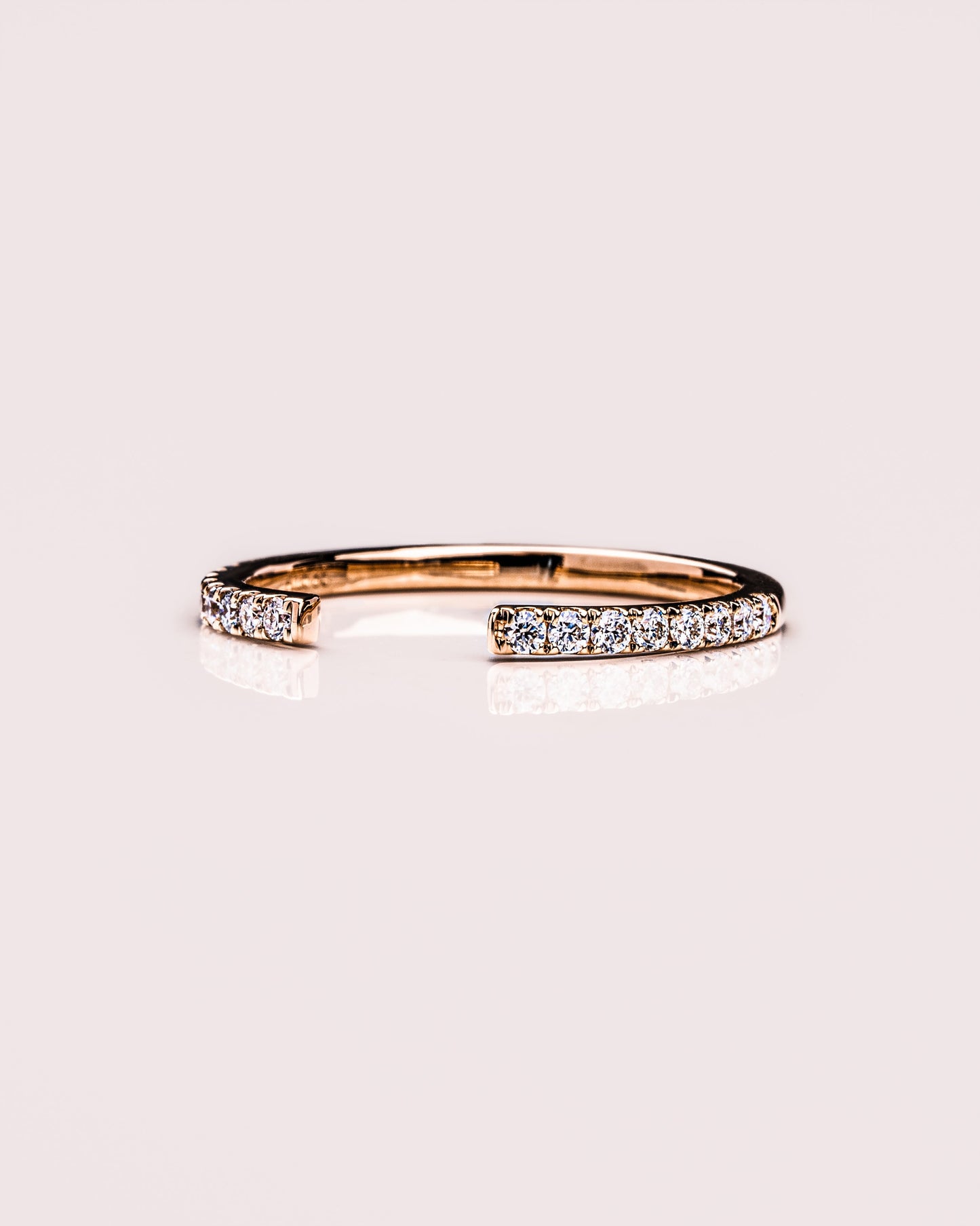 0.18 CT Round Shaped Open Moissanite Wedding Band