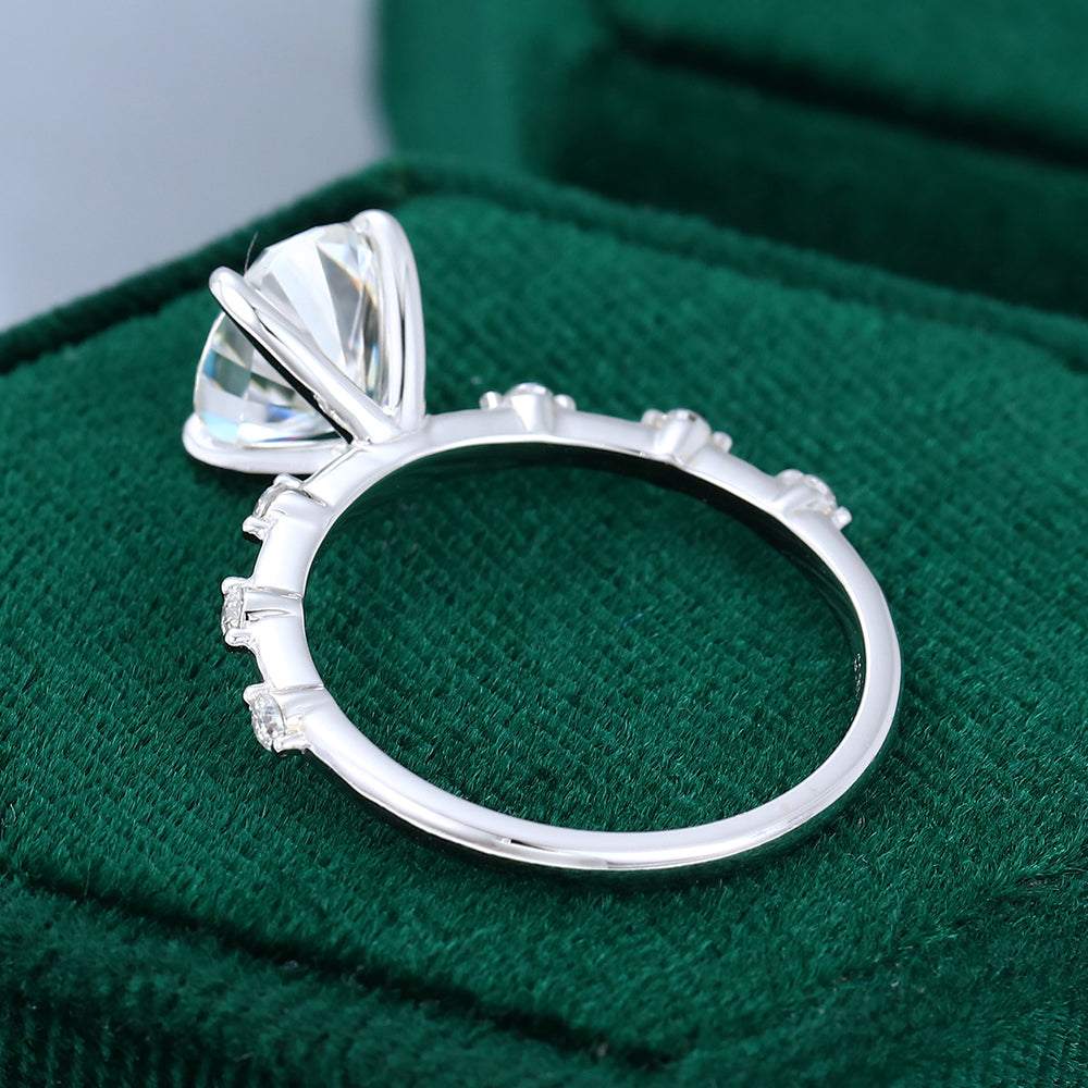 1.91 CT Oval Shaped Moissanite Solitaire Dainty Style Engagement Ring