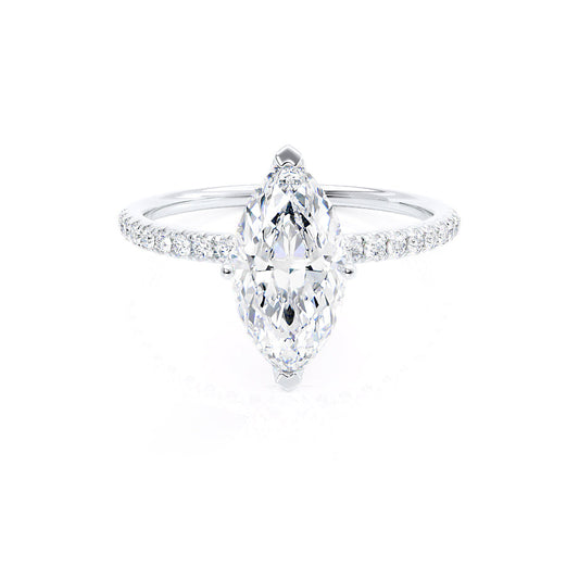 1.0 CT Marquise Shaped Solitaire Moissanite Engagement Ring