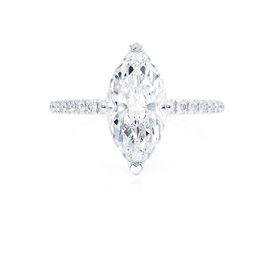 1.0 CT Marquise Shaped Solitaire Moissanite Engagement Ring