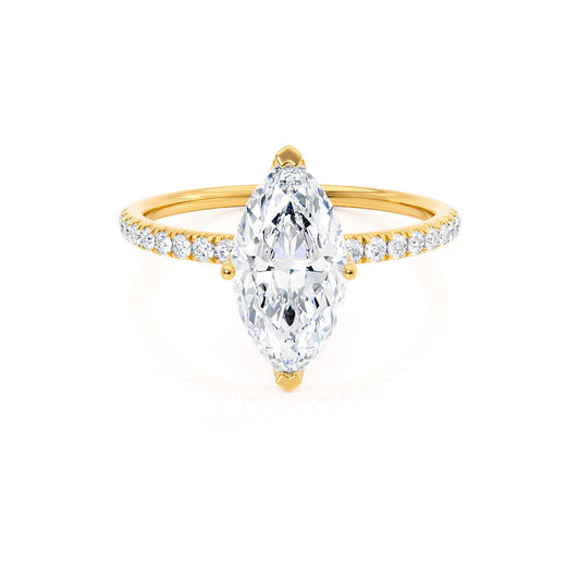 1.0 CT Marquise Shaped Moissanite Solitaire Style Engagement Ring