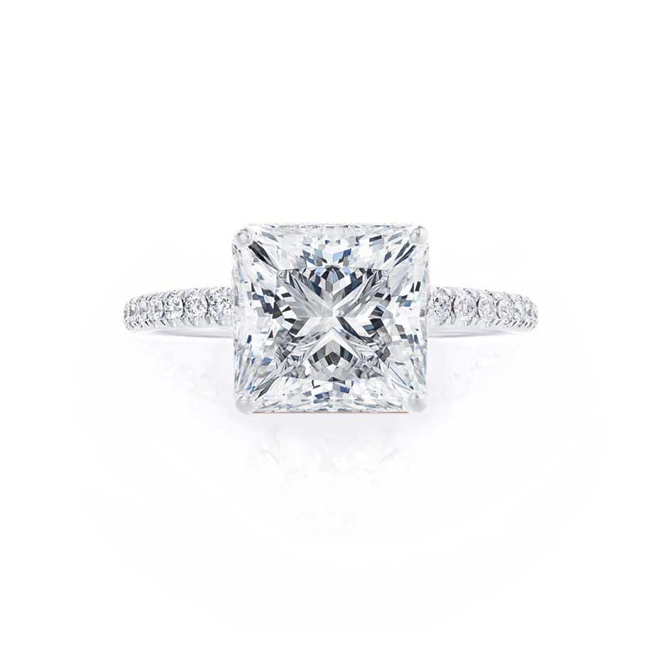 1.50 CT Princess Shaped Moissanite Solitaire Engagement Ring