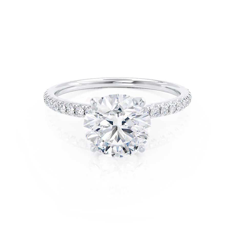 1.0 CT Round Shaped Moissanite Solitaire Engagement Ring