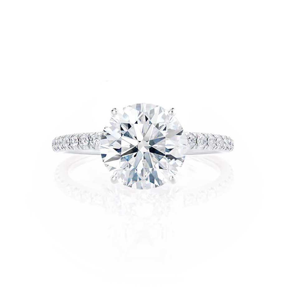 1.0 CT Round Shaped Moissanite Solitaire Engagement Ring