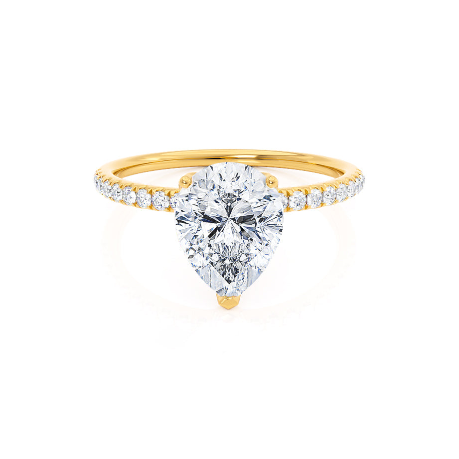 0.94 CT Pear Shaped Moissanite Solitaire Style Engagement Ring