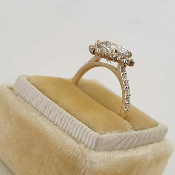 2.0 CT Round Cut Cluster Halo Style Moissanite Engagement Ring