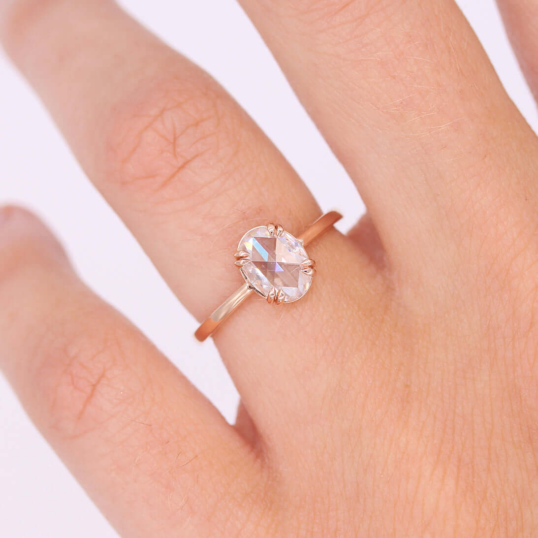 1.33 CT Oval Cut Solitaire Moissanite Engagement Ring