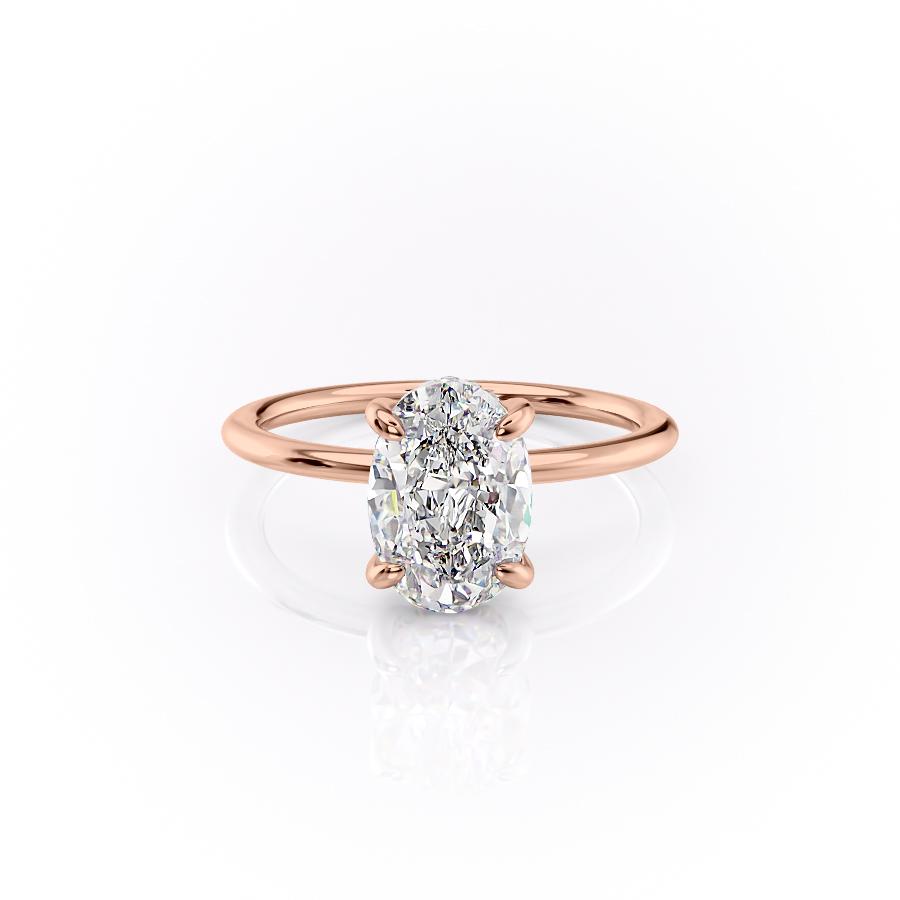 2.10 CT Oval Cut Solitaire Style Moissanite Engagement Ring