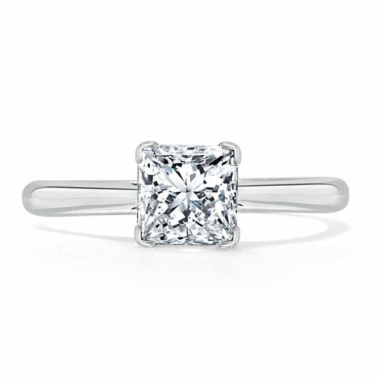 1.0 CT Cushion Cut Moissanite Solitaire Engagement Ring