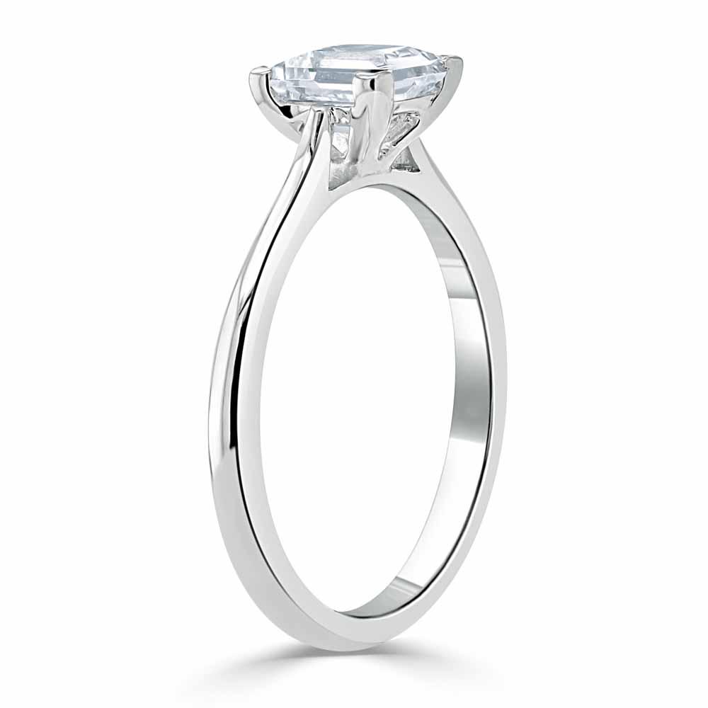 1.0 CT Cushion Cut Moissanite Solitaire Engagement Ring