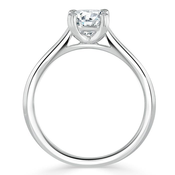 1.0 CT Cushion Cut Solitaire Moissanite Engagement Ring