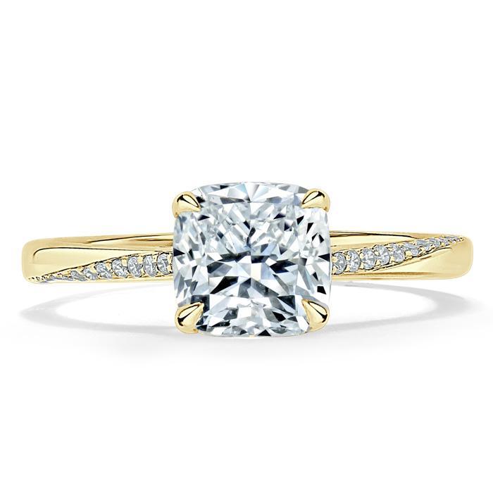 1.25 CT Cushion Cut Solitaire Moissanite Engagement Ring