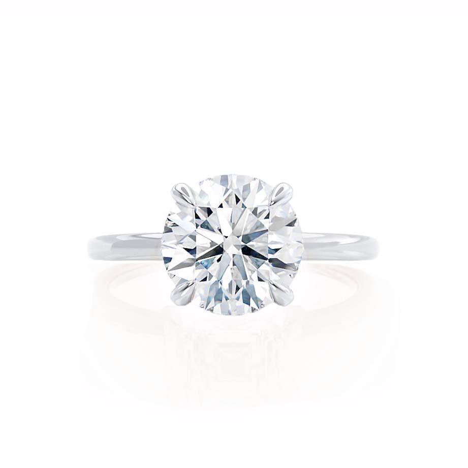 1.50 CT Round Shaped Moissanite Hidden Halo Style Engagement Ring