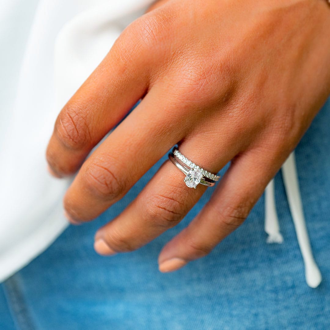 1.33 CT Oval Cut Solitaire Moissanite Engagement Ring