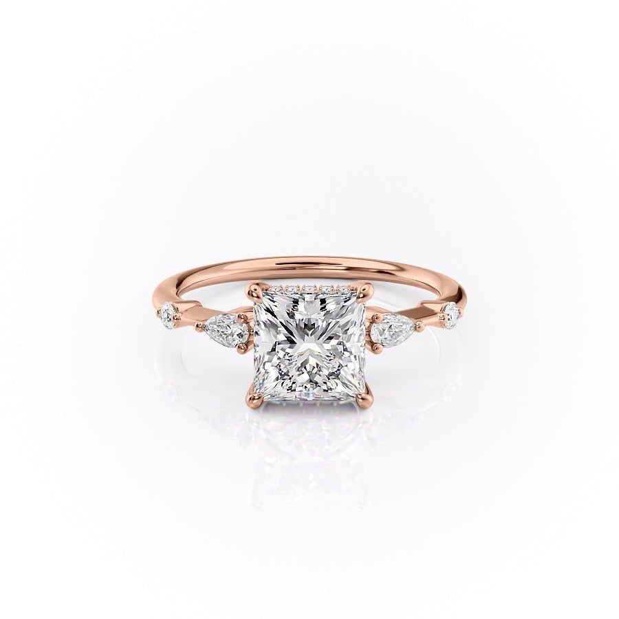 2.08 CT Princess Cut Solitaire Dainty Style Moissanite Engagement Ring