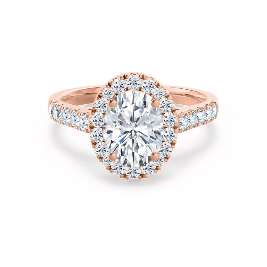 1.50 CT Oval Shaped Moissanite Halo Style Engagement Ring