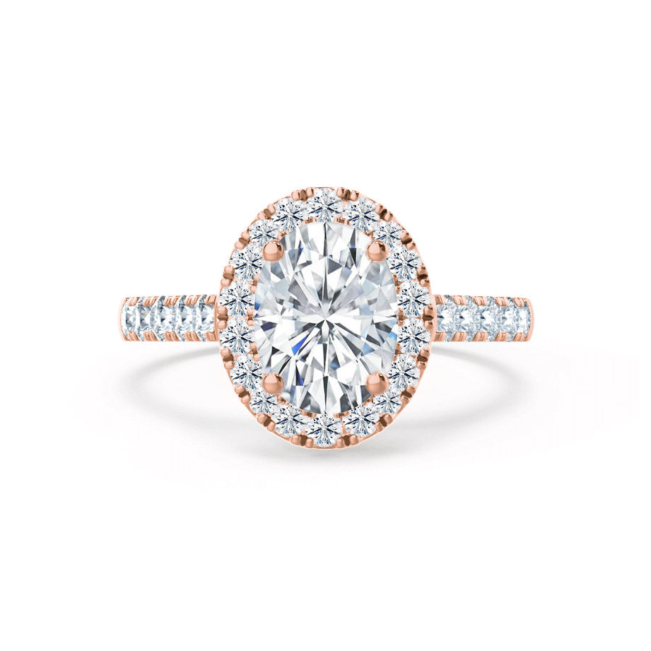 1.50 CT Oval Shaped Moissanite Halo Style Engagement Ring