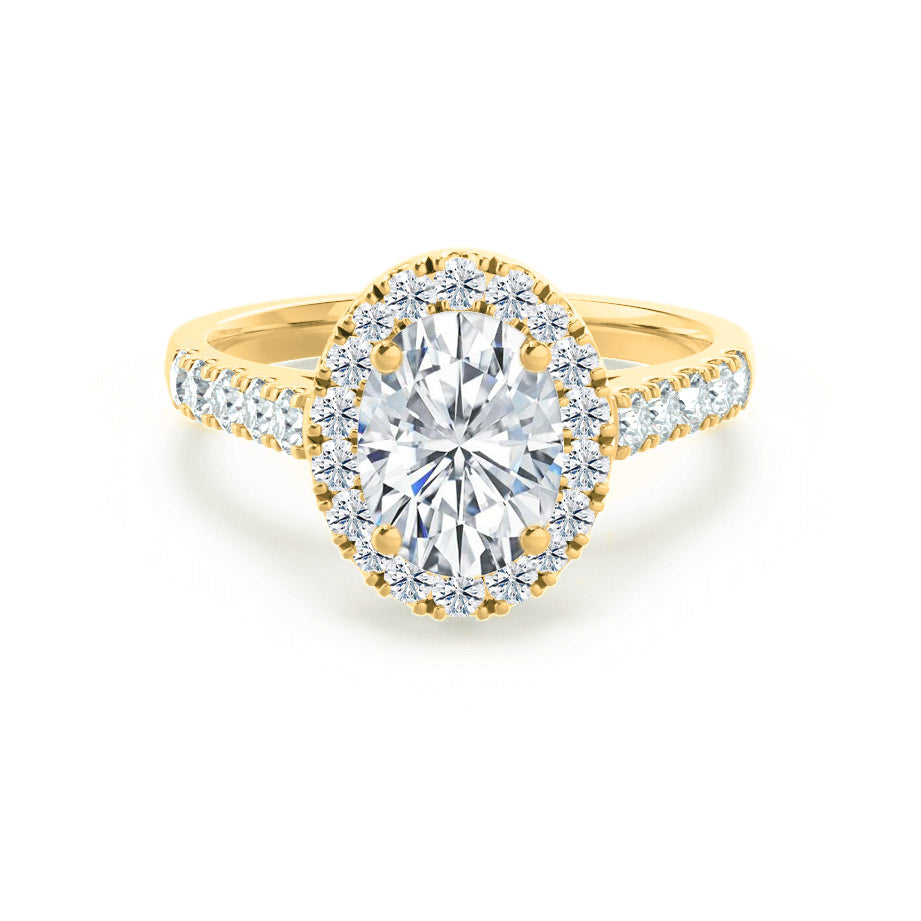 1.50 CT Oval Shaped Moissanite Halo Style Engagement Ring