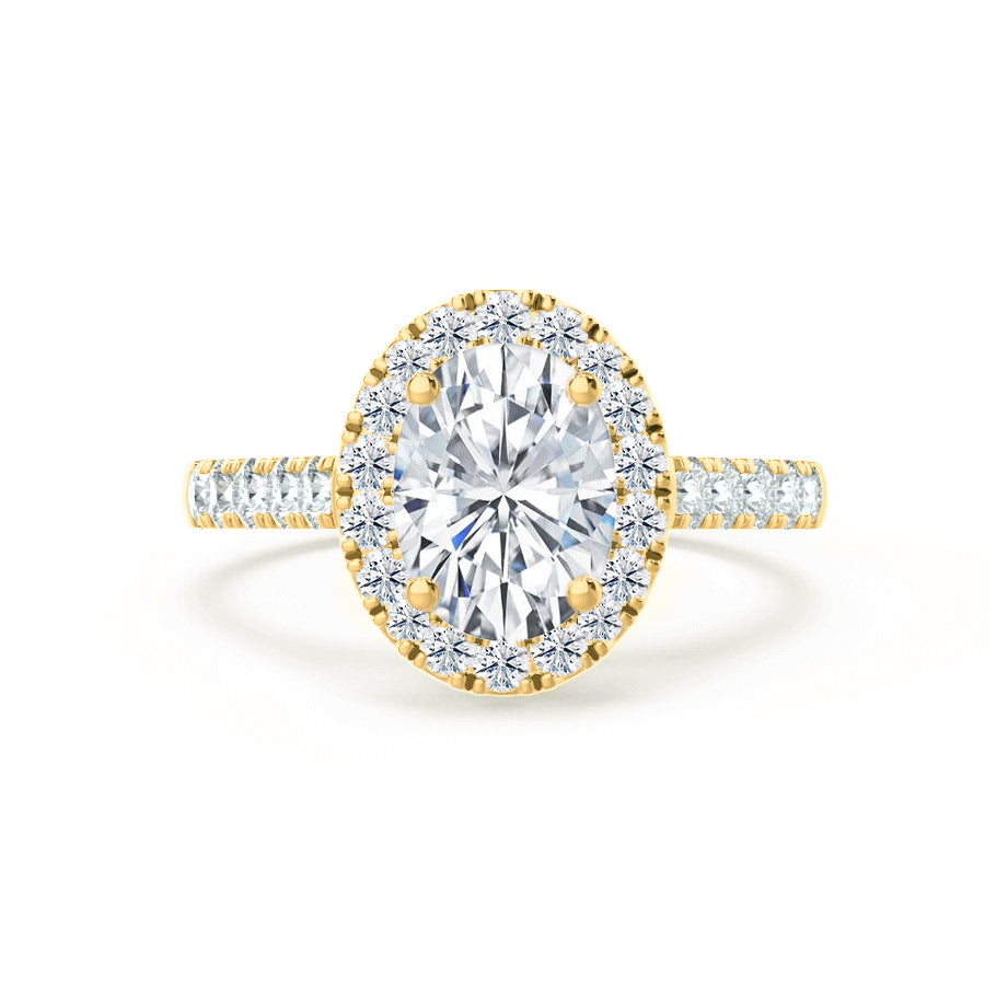 1.50 CT Oval Shaped Moissanite Halo Style Engagement Ring