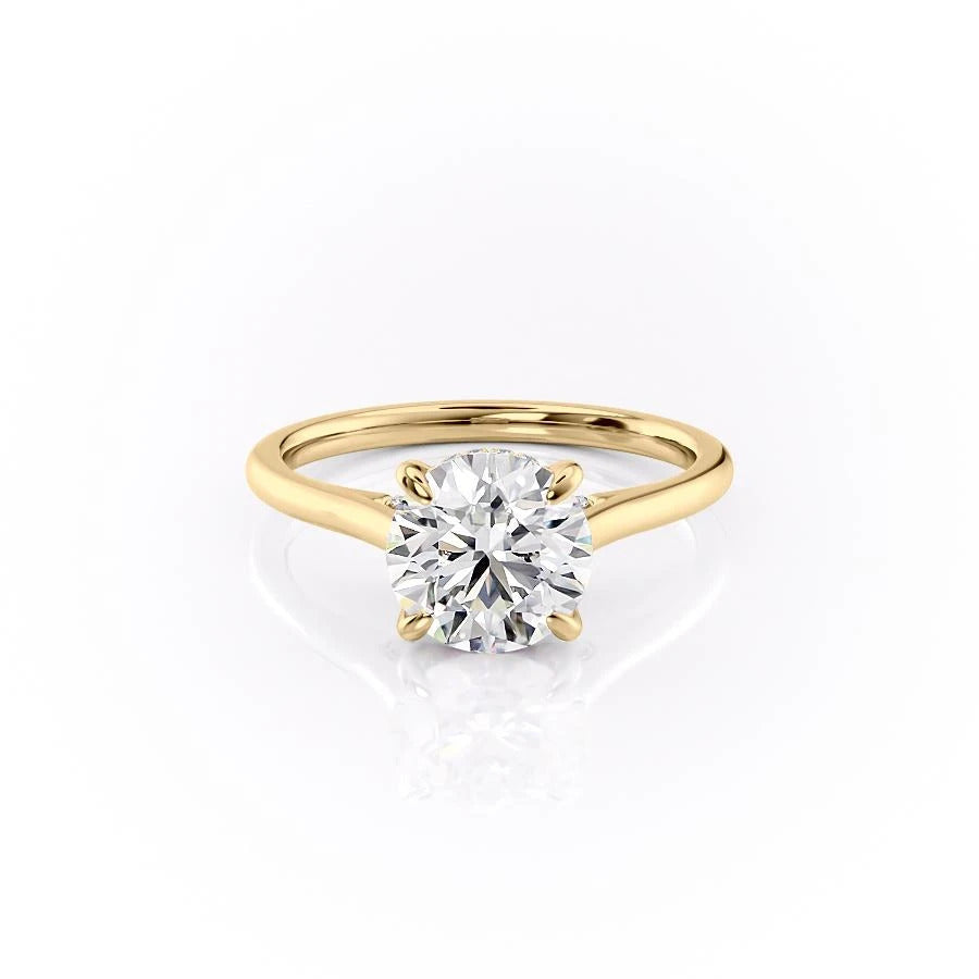 1.60 CT Round Cut Solitaire Hidden Halo Setting Moissanite Engagement Ring