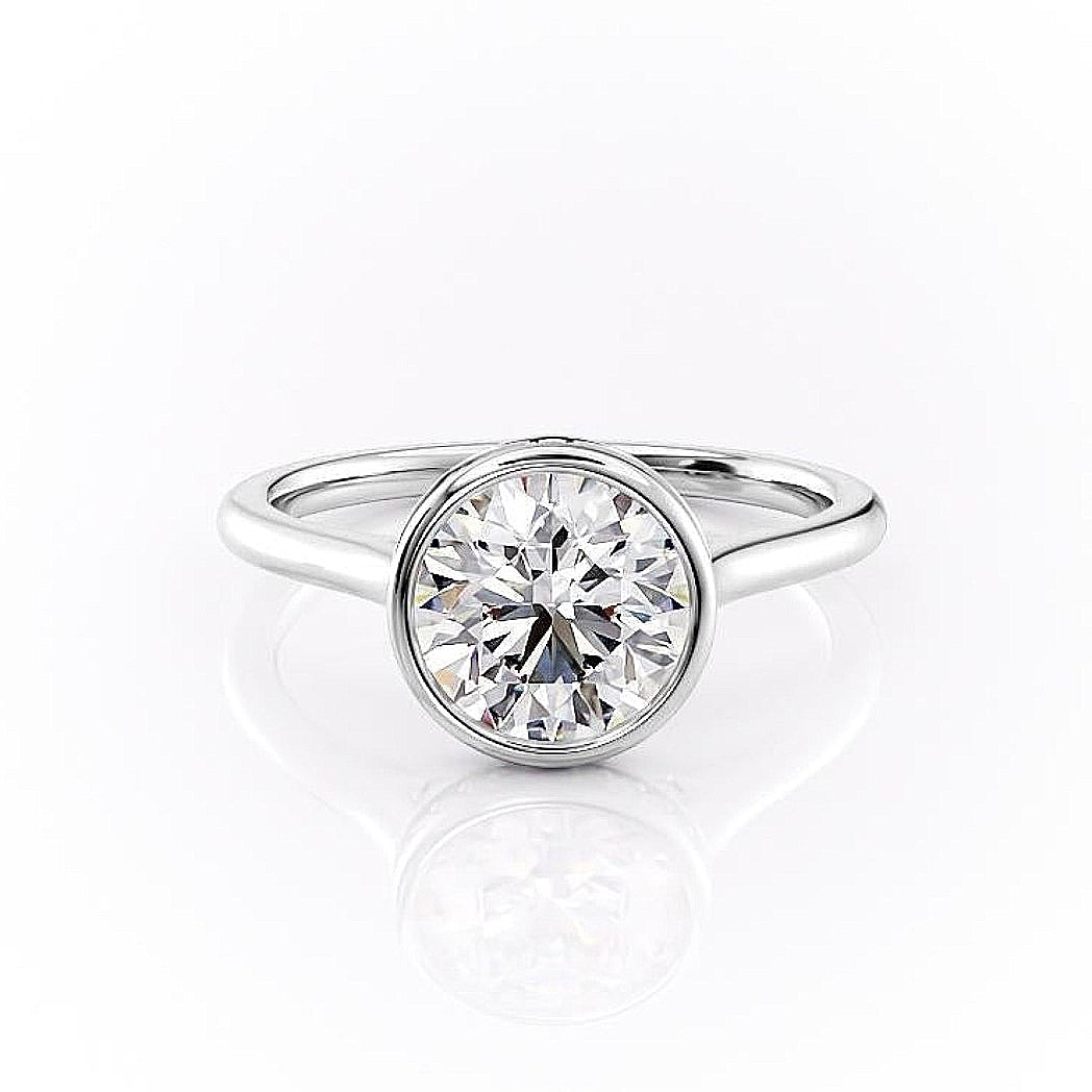 1.60 CT Round Cut Bezel Solitaire Moissanite Engagement Ring