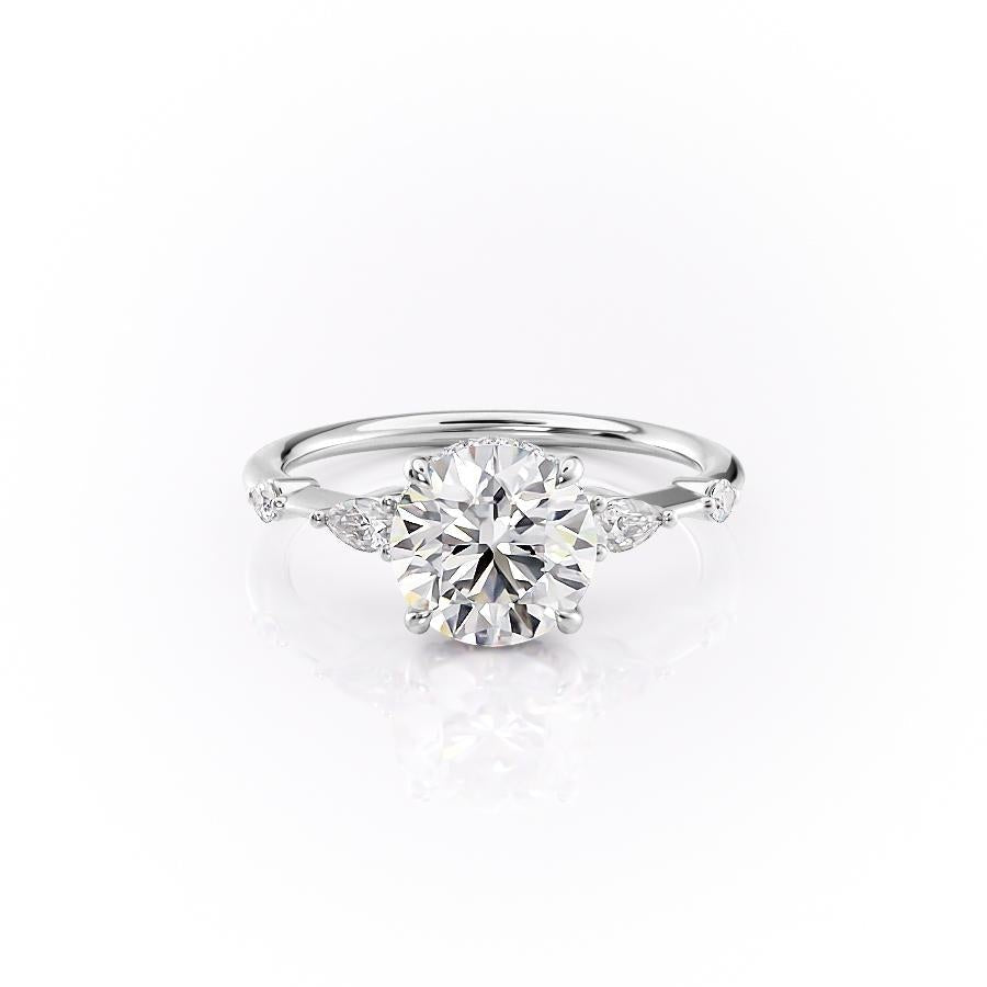 1.60 CT Round Cut Hidden Halo Setting Moissanite Engagement Ring