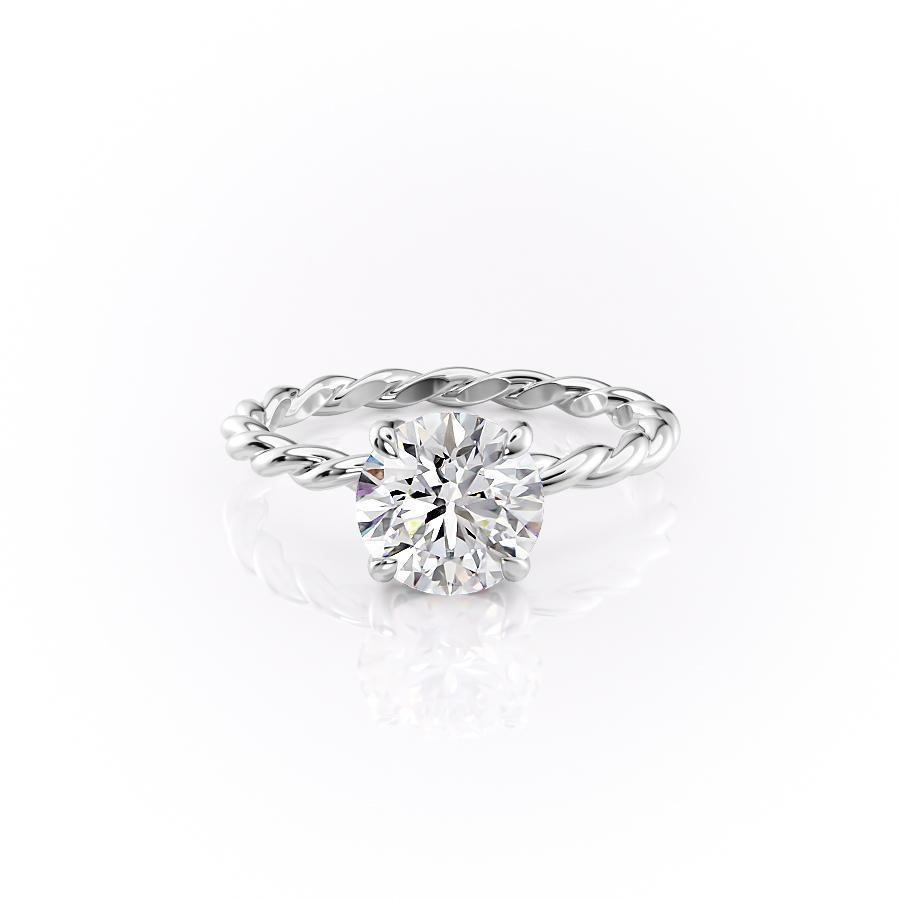 1.60 CT Round Cut Solitaire Twisted Rope Moissanite Engagement Ring