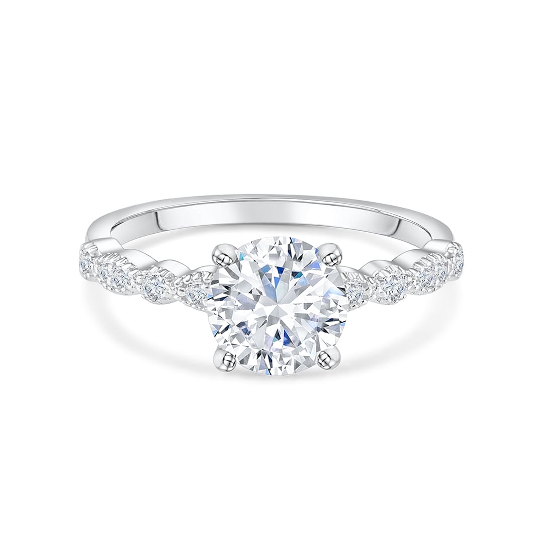 1.50 CT Round Cut Solitaire Moissanite Engagement Ring