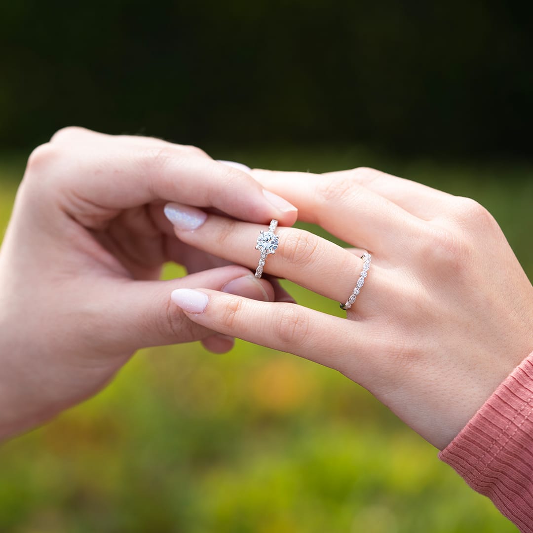 1.50 CT Round Cut Solitaire Moissanite Engagement Ring