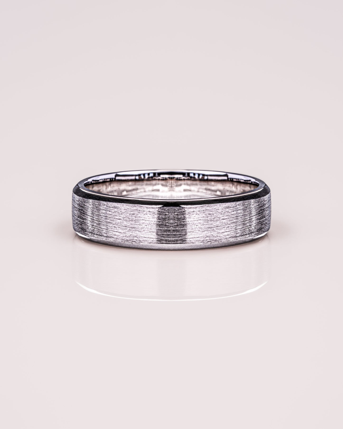 Brushed-Finish White Gold Men's Band