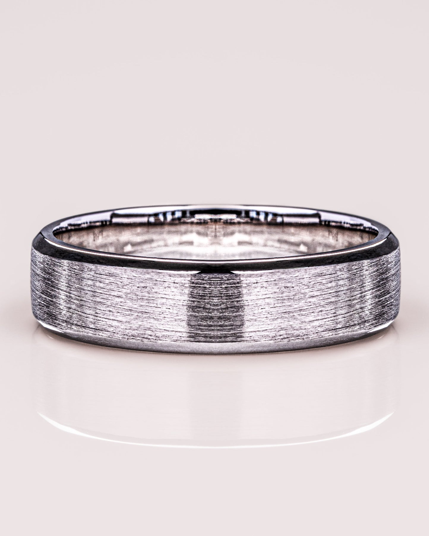 Brushed-Finish White Gold Men's Band