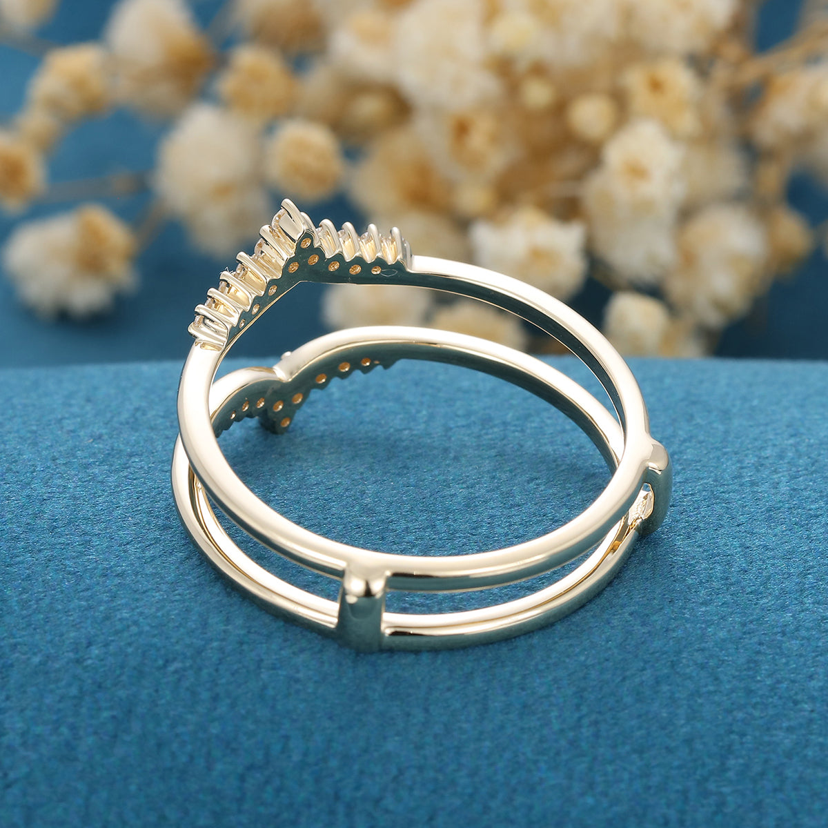 3.50 CT Round Shaped Moissanite Unique Wedding Band